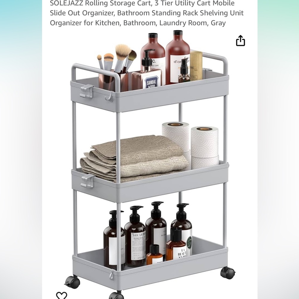 Rolling 3 tier cart